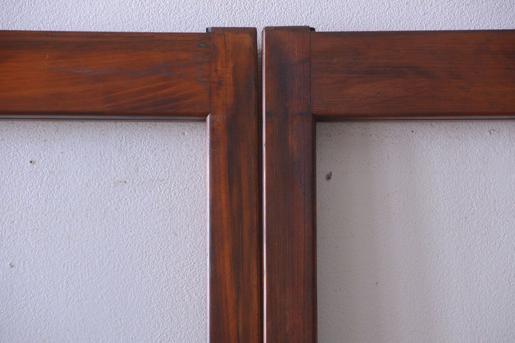 アンティーク　春慶塗が美しい上質なガラス戸2枚セット