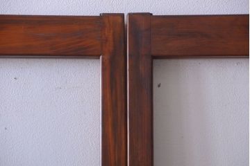 アンティーク　春慶塗が美しい上質なガラス戸2枚セット