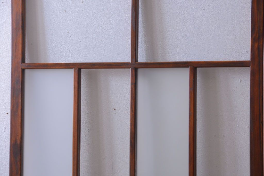 アンティーク　春慶塗が美しい上質なガラス戸2枚セット