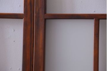 アンティーク　春慶塗が美しい上質なガラス戸2枚セット
