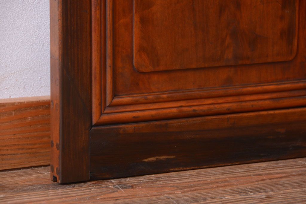 アンティーク　春慶塗が美しい上質なガラス戸2枚セット