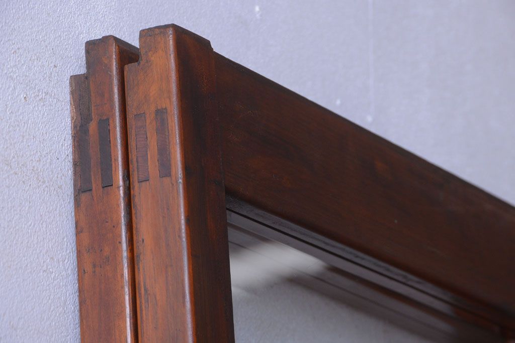 アンティーク　春慶塗が美しい上質なガラス戸2枚セット