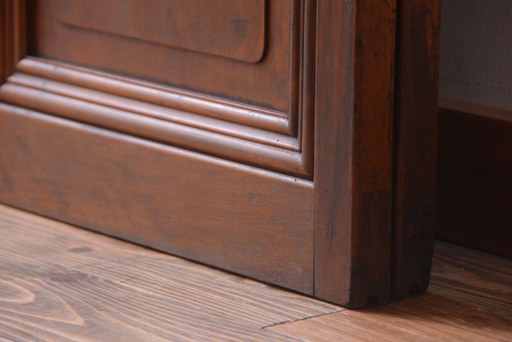 アンティーク　春慶塗が美しい上質なガラス戸2枚セット