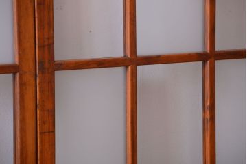 アンティーク　春慶塗が美しい上質なガラス戸2枚セット