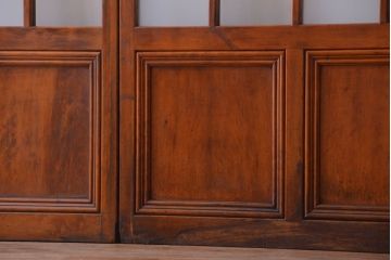 アンティーク　春慶塗が美しい上質なガラス戸2枚セット