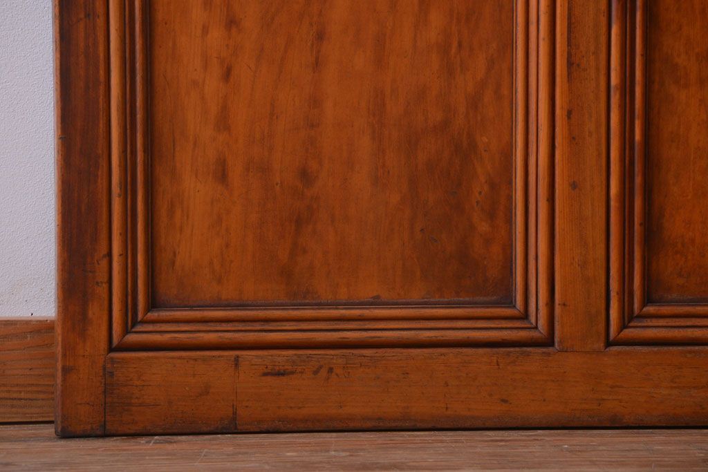 アンティーク　春慶塗が美しい上質なガラス戸2枚セット