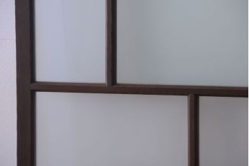 和製アンティーク　古い木のすりガラス入り引き戸