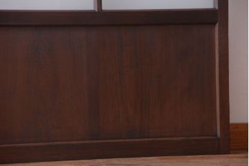 和製アンティーク　古い木のすりガラス入り引き戸