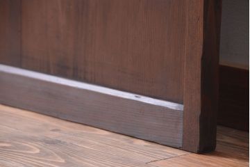 和製アンティーク　古い木のすりガラス入り引き戸