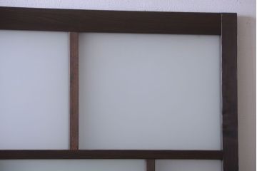 和製アンティーク　古い木のすりガラス入り引き戸
