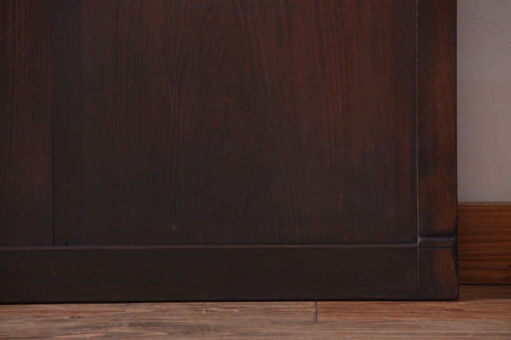 和製アンティーク　古い木のすりガラス入り引き戸