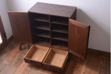 アンティーク家具　和製アンティーク　引き出し2杯付き!古い桐材の戸棚