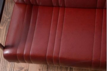 レトロ家具　アンティーク　昭和レトロな3人掛け鉄脚ベンチ