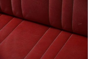 レトロ家具　アンティーク　昭和レトロな3人掛け鉄脚ベンチ