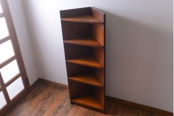 アンティーク家具　アンティーク　古い木のコーナーディスプレイラック(飾り棚)