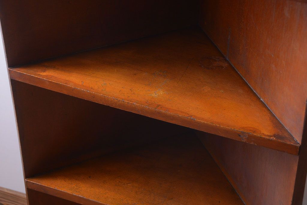 アンティーク家具　アンティーク　古い木のコーナーディスプレイラック(飾り棚)