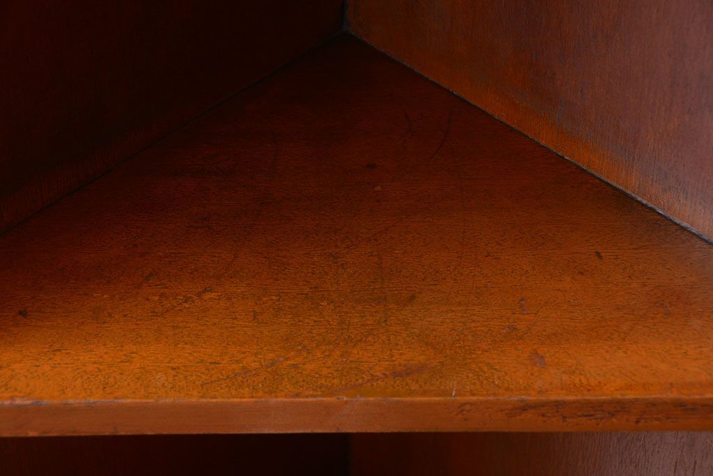 アンティーク家具　アンティーク　古い木のコーナーディスプレイラック(飾り棚)