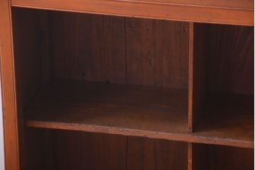 アンティーク家具　和製アンティーク　脚付き!古い木製の横型マス目棚(飾り棚)(2)