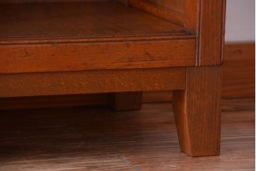 アンティーク家具　和製アンティーク　脚付き!古い木製の横型マス目棚(飾り棚)(2)