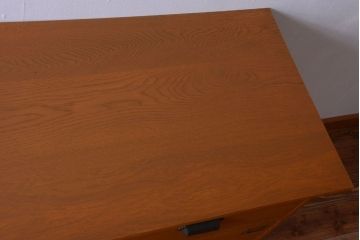 アンティーク家具　アンティーク　ネームプレート付き!天板ナラ材の9杯ドロワー(間仕切り・カウンター)