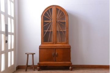 アンティーク家具　イギリスアンティーク　オーク材製アールデコ調のブックケース(本箱)