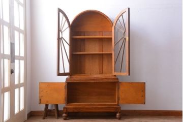 アンティーク家具　イギリスアンティーク　オーク材製アールデコ調のブックケース(本箱)