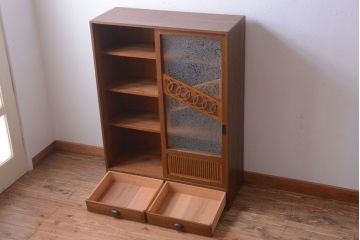 【T様ご成約済み】アンティーク　古い木のレトロモダンな収納棚