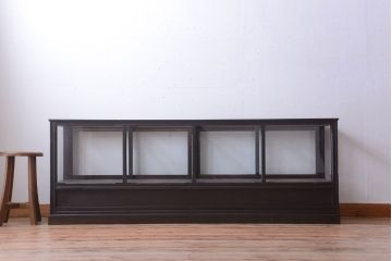 【K様ご成約済・ご決済用】和製アンティーク　とても背の低い古い木のショーケース(ガラスケース)