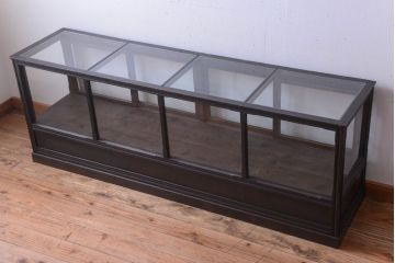 【K様ご成約済・ご決済用】和製アンティーク　とても背の低い古い木のショーケース(ガラスケース)