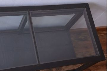 【K様ご成約済・ご決済用】和製アンティーク　とても背の低い古い木のショーケース(ガラスケース)