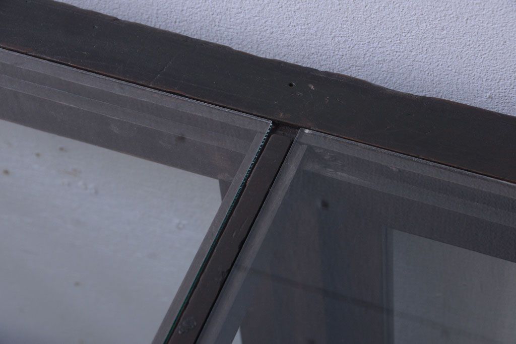 【K様ご成約済・ご決済用】和製アンティーク　とても背の低い古い木のショーケース(ガラスケース)