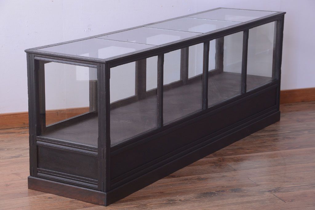【K様ご成約済・ご決済用】和製アンティーク　とても背の低い古い木のショーケース(ガラスケース)