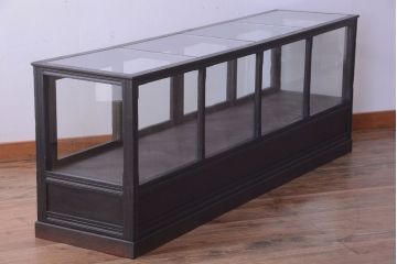 【K様ご成約済・ご決済用】和製アンティーク　とても背の低い古い木のショーケース(ガラスケース)