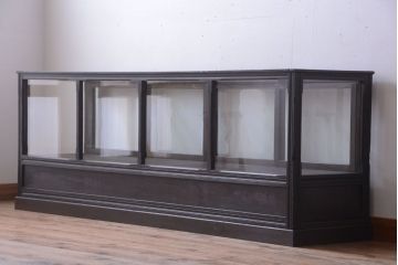 【K様ご成約済・ご決済用】和製アンティーク　とても背の低い古い木のショーケース(ガラスケース)