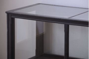 【K様ご成約済・ご決済用】和製アンティーク　とても背の低い古い木のショーケース(ガラスケース)