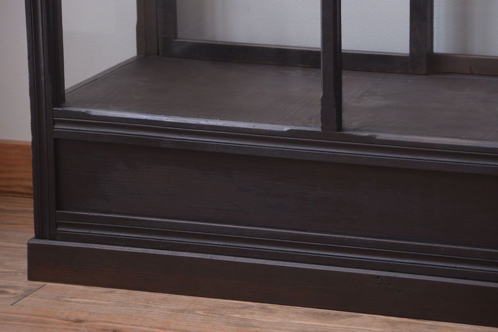 【K様ご成約済・ご決済用】和製アンティーク　とても背の低い古い木のショーケース(ガラスケース)