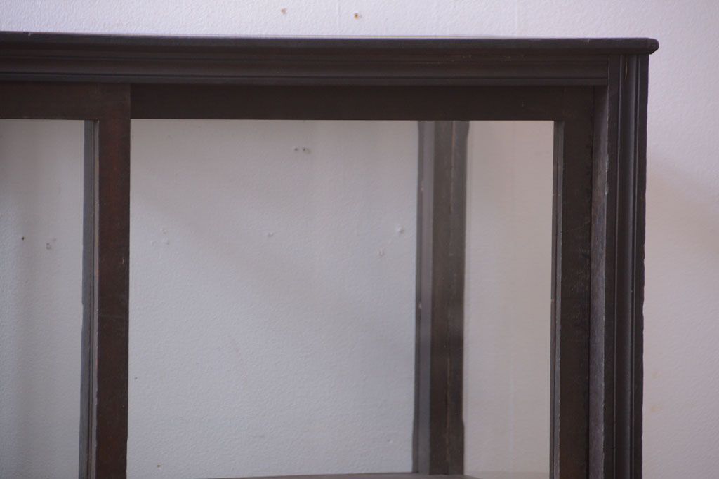 【K様ご成約済・ご決済用】和製アンティーク　とても背の低い古い木のショーケース(ガラスケース)