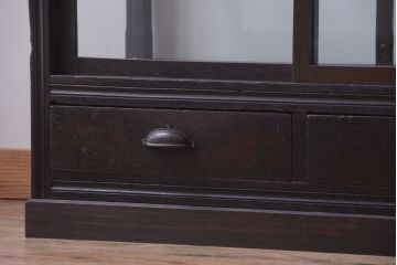 【K様ご成約済・ご決済用】和製アンティーク　とても背の低い古い木のショーケース(ガラスケース)