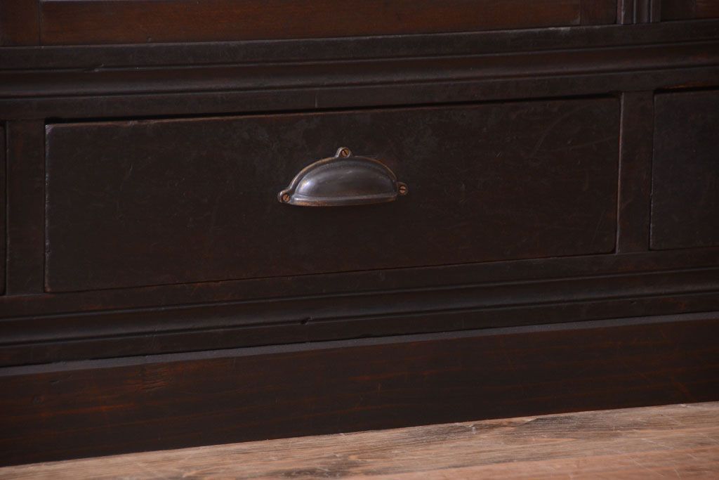 【K様ご成約済・ご決済用】和製アンティーク　とても背の低い古い木のショーケース(ガラスケース)