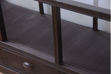 【K様ご成約済・ご決済用】和製アンティーク　とても背の低い古い木のショーケース(ガラスケース)