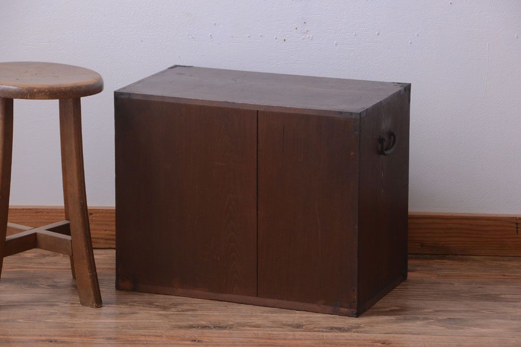 アンティーク家具　古民具・骨董　シンプルで小さなアンティーク帳場箪笥