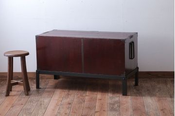 アンティーク家具　古民具・骨董　江戸〜明治期　かくし付き!鉄脚時代箪笥ローボード