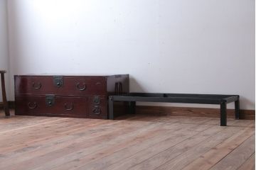 アンティーク家具　古民具・骨董　江戸〜明治期　かくし付き!鉄脚時代箪笥ローボード