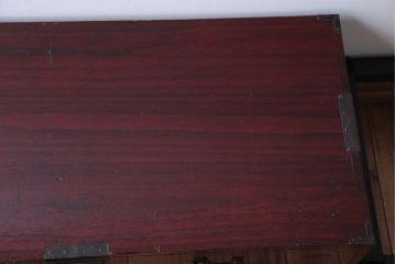 アンティーク家具　古民具・骨董　江戸〜明治期　かくし付き!鉄脚時代箪笥ローボード