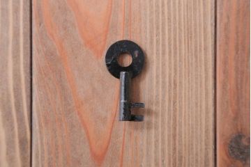 アンティーク家具　古民具・骨董　江戸〜明治期　かくし付き!鉄脚時代箪笥ローボード