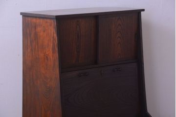 アンティーク家具　古民具・骨董　総欅材の和製アンティークライティングビューロー