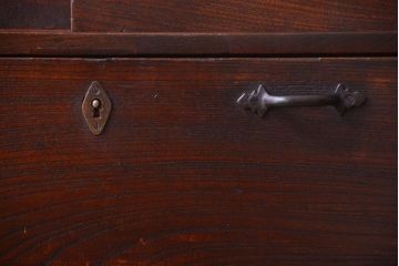 アンティーク家具　古民具・骨董　総欅材の和製アンティークライティングビューロー