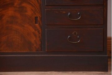 アンティーク家具　古民具・骨董　総欅材の和製アンティークライティングビューロー