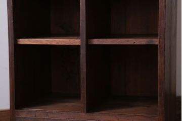 アンティーク家具　和製アンティーク　引き出し付き!小さな縦型マス目棚