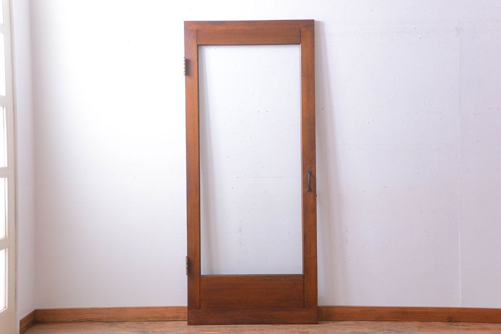 和製アンティーク　大きなガラス面の古い木製ドア